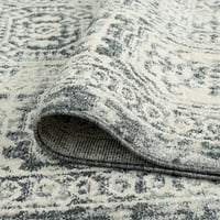 שטיח מסורתי שטיח מזרח אפור, רץ מקורה אפור קל לניקוי