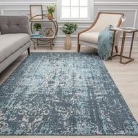 שטיחים אמריקה Jaelyn JD30A סימפוניה סימפוניה במצוקה שטיח אזור כחול, 8'0 x10'0