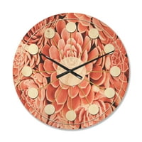 עיצוב עיצוב 'אדום טון עסיסי' של אמצע המאה שעון קיר עץ מודרני