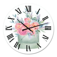 מעצב את שעון הקיר של בית החווה של מתנה עם ורדים ורדים