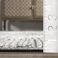 Nuloom Kerry מרקם שטיח שטיח שטח גיאומטרי גיאומטרי, 6 '7 9', אפור בהיר