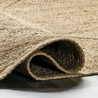 נולום שילה מודרני גיאומטרי יוטה תערובת אזור שטיח, 8' 10', טבעי