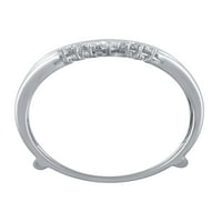 קראט T.W. ברק תכשיטים משובחים טבעת משפר יהלומים בזהב לבן 10KT, גודל 6