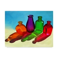אמנות סימן מסחרי 'בקבוקים צבעוניים' אמנות קנבס מאת אטה אלישאהי