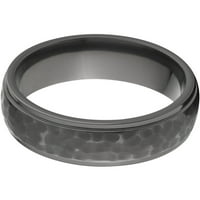 טבעת זירקוניום שחורה מוגבהת עם גימור פטיש