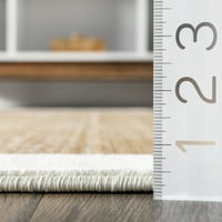 שטיח אזור שוליים מפוספס מודרני, 8 '10 13', בז