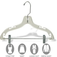 קולבי משולבת פלסטיק ברורים, BO של קולבי נשים שטוחים עם קטעי כרית מתכווננים וו סיבוב כרום