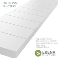 עבודת טחנה של EKENA 12 W 67 H TRUE FIT PVC SLAT SLAT סגנון מודרני תריסי הר קבועים, BAILSTORM אפור