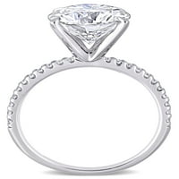 Miabella's Carat T.G.W. יצר טבעת אירוסין של מויסניט 10K זהב לבן