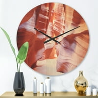עיצוב 'קניון אנטילופה, נוף פנורמי' שעון קיר עץ מודרני