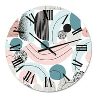 עיצוב עיצוב 'קולאז' אמנות צבעוני בצבעי פסטל 'שעון קיר מודרני