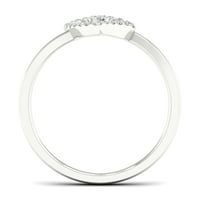 1 10CT TDW יהלום 10K זהב לבן טבעת אופנה לב פתוח