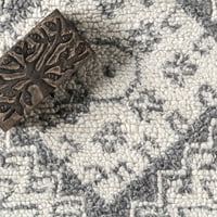 שטיח אזור צמר פרסי מסורתי נלי, 6 '9', אפור