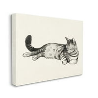 סטופל תעשיות שינה פסים חתול מינימאלי רגוע לחיות מחמד בד קיר אמנות על ידי גרייס פופ