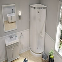OVE DECORS BREEZE H ערכת מקלחת פינתית מעוקלת עם זכוכית חלבית, קירות, חומרת בסיס וכרום