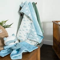 רגעים מודרניים מאת שמיכת התינוקת של גרבר ג'קארד גזה, כחול