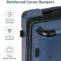 מזוודת ספינר מזוודות קשיח עם מנעול TSA משקל קל הניתן להרחבה, חומר ABS קל משקל ועמיד, גלגלי ספינר שקטים,