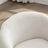 אקסנט כיסא, בד מסתובב כיסא כורסא לסלון חדר שינה, שנהב לבן
