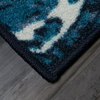 מוהוק בית מנסרתי נאזיה כחול עכשווי מופשט דיוק מודפס אזור שטיח, 8 '10', כחול
