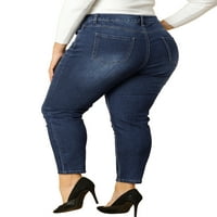 מציאות ייחודיות לנשים פלוס גודל אמצע עלייה ג'ינס מתיחה ג'ינס רזה שטוף