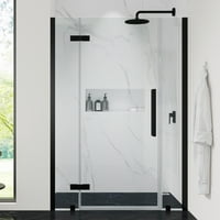 Ove Decors tampa in. W in. H alcove דלת מקלחת ציר ללא מסגרת בשחור