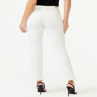 ג'ינס סופיה ג'ינס מתלקח על ידי ג'ינס עלייה גבוהה של ג'ינס עם שולי פריי
