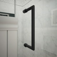 Dreamline Unidoor 48-in. W in. H דלת מקלחת תלויה ללא מסגרת עם מדפים בסאטן שחור