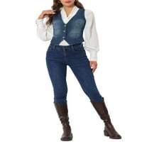מציאות ייחודיות ג'ינס נשים ללא שרוולים נגד צוואר ווהק מזדמן מעיל מעיל מזדמן