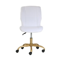 עמוד התווך כיסא משרדי קטיפה קטיפה, לבן