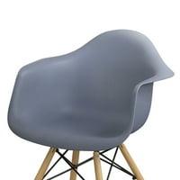 ריהוט של אמריקה שגו אני מודרני כיסאות מבטא פלסטיק-סט של 2, אפור