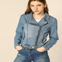 מציאות ייחודיות לנשים אסימטרי אסימטרי ז'קט ג'ינס ג'ינס קצר