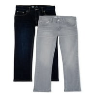 בנים וונדר אומה מכנסי ג'ינס ישרים, 2 חבילות, גדלים 4 & האסקי