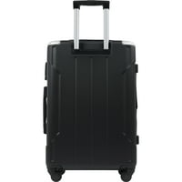 Hommoo קל משקל קל משקל מזוודות עם מנעול TSA, 24 שחור