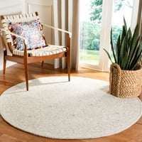 שטיח אזור גיאומטרי פרחוני של מיקרו-לולאה, שטיח, שנהב כסף, 5 '5' סיבוב