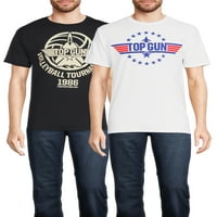 Top Gun's Men's ו- Big Men Graphic Tees, 2- חבילה