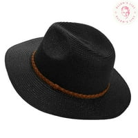 TIME ו- TRU כובע קש רחב לנשים פדורה