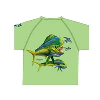 Bay Outfitters Hook'm Performance חולצת טריקו גרפית, צבע: גן העדן הירוק-מאהי, גודל: