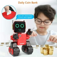 צעצוע רובוט לילדים, רובוטים חכמים של RC לילדים עם מגע ושליטת קול רובוטיקה רובוט תכנותי אינטליגנטי עם ריקודים