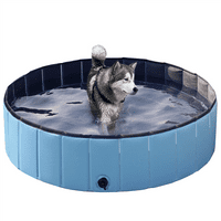 SmileMart כלב מתקפל שחייה קקי לחוץ מקורה, L, כחול