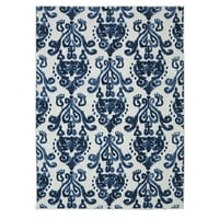 מוהוק הום וודברידג 'באלי ג' ינס מודפס אזור שטיח, 7 ' 6איקס10', שנהב וכחול