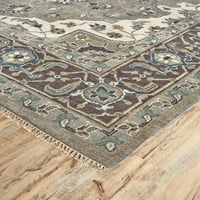 אלדן שטיח פרסי מסורתי, אפור אפר כחול דמדומים, 7 רגל-9 אינץ '9 רגל-9 אינץ' שטיח שטח