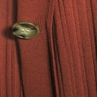 סוודר סוודר סרוג קדמי של כפתור קרדיגן לנשים