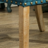 ריהוט עגול mod בסגנון עירוני בסגנון מוצק מעץ ראש ציפורניים מרופד כסא כומר מרופד של 2, שיזוף